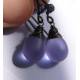 Matte Purple Czech Glass Teardrop Earrings