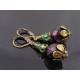 Czech Glass Bead Earrings, Purple and Green