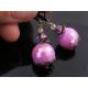 Faceted Vintage Pink Acrylic Earrings