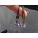 Long Ornate Dangle Earrings with Purple Flowers