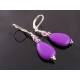 Bright Drop Earrings, Purple or Orange