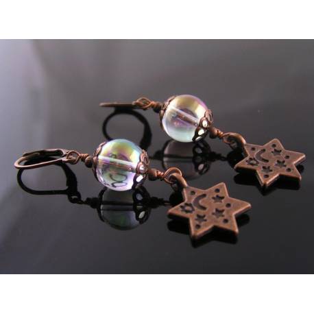 Celestial Earrings with Mystic Quartz