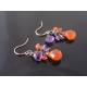 Carnelian and Amethyst Earrings