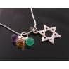 Star of David Necklace with Gemstones, Judaica Jewelry