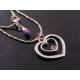 Pink Crystal Heart Pendant Necklace