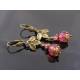 Padparadsha Pink Czech Bead Earrings