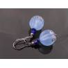 Large Blue Acrylic Sphere Earrings