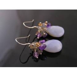 Natural Blue Chalcedony Earrings