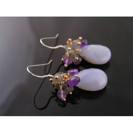 Natural Blue Chalcedony Earrings