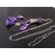 Silver and Purple Necklace with Beaded Tassel