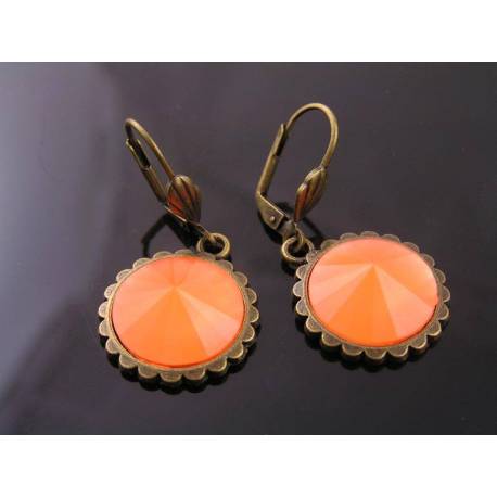 Bright Orange Acrylic Earrings