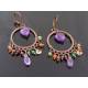 Amethyst Heart and Gemstone Chandelier Earrings