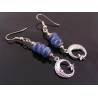 Blue Kyanite Crescent Moon Earrings