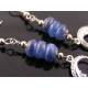 Blue Kyanite Crescent Moon Earrings