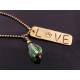'Love my Pet' Hand Stamped Necklace with Crystal