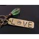 'Love my Pet' Hand Stamped Necklace with Crystal