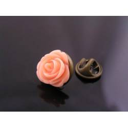 Coral Flower Pin Brooch