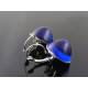 Larger Blue Cabochon Earrings