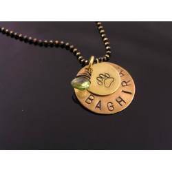 Pet Name Necklace with Birthstone