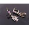 Angel Charm Earrings, Wire Wrapped Lever Back Ear Wires