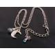 Crescent Moon Necklace with Labradorite