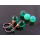 Green Czech Glass Teardrop Earrings