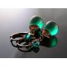 Green Czech Glass Teardrop Earrings