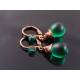 Green Czech Glass Teardrop Earrings