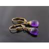 Wire Wrapped Purple Amethyst Earrings, February Birthstone