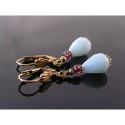 Amazonite and Garnet Earrings