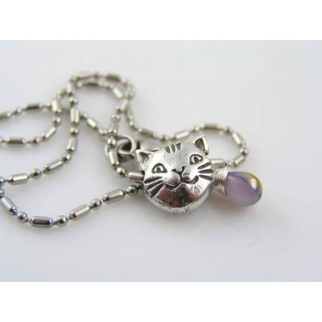 Cat Bead Choker, Cat Necklace