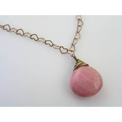 Unique Natural Pink Jasper Heart Necklace