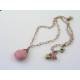 Unusual Natural Pink Jasper Heart Necklace