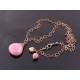 Unusual Natural Pink Jasper Heart Necklace