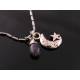 Moon Necklace with Stars and Iolite Drop