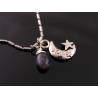 Moon Necklace with Stars and Iolite Drop