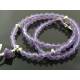 Silver Swallow Necklace, Purple Beads