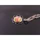 Vintage Glass Opal Flower Necklace