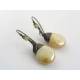 Shimmering Pale Czech Glass Drop Earrings, Wire Wrapped Ear Wires