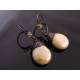 Shimmering Pale Czech Glass Drop Earrings, Wire Wrapped Ear Wires