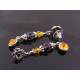 Purple and Yellow Crystal Earrings
