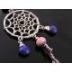 Dream Catcher Necklace with Lapis Lazuli and Rhodochrosite