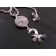 Crescent Moon, Grey Marble and Labradorite Necklace