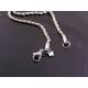 Crescent Moon, Grey Marble and Labradorite Necklace