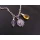 Sun Charm Necklace with Citrine and Iolite