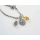 Sun Charm Necklace with Citrine and Iolite