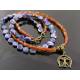 Vitruvian Man Necklace with Sodalite and Hessonite Garnet