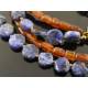 Vitruvian Man Necklace with Sodalite and Hessonite Garnet