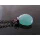 Blue Chalcedony and Pink Swarovski Crystal Necklace