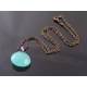 Blue Chalcedony and Pink Swarovski Crystal Necklace